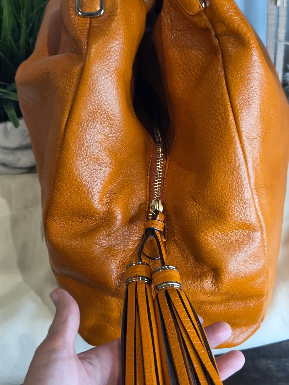 Coach Madison Buffalo Leather Phoebe Bag Terracotta Extra Large - Picture 4 of 15